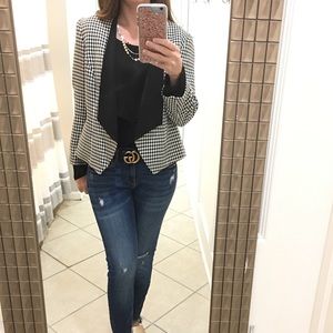 Nine West houndstooth blazer NWT size 6p black